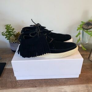 NWB!! Foundation Footwear Native Black High-Top Fringe Moccasin Sneakers Size 11